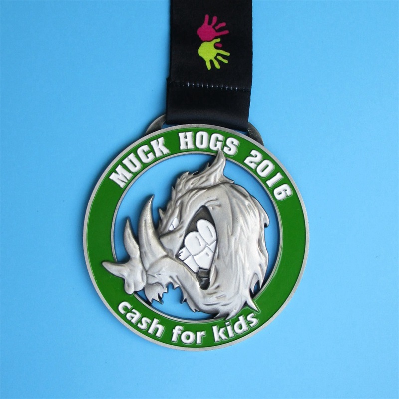 Medalhas personalizadas raça para crianças cortadas medalhas ocas
