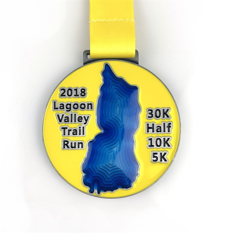 Medalha de elenco de liga de zinco Medalha UV Medalhas de meia maratona personalizadas