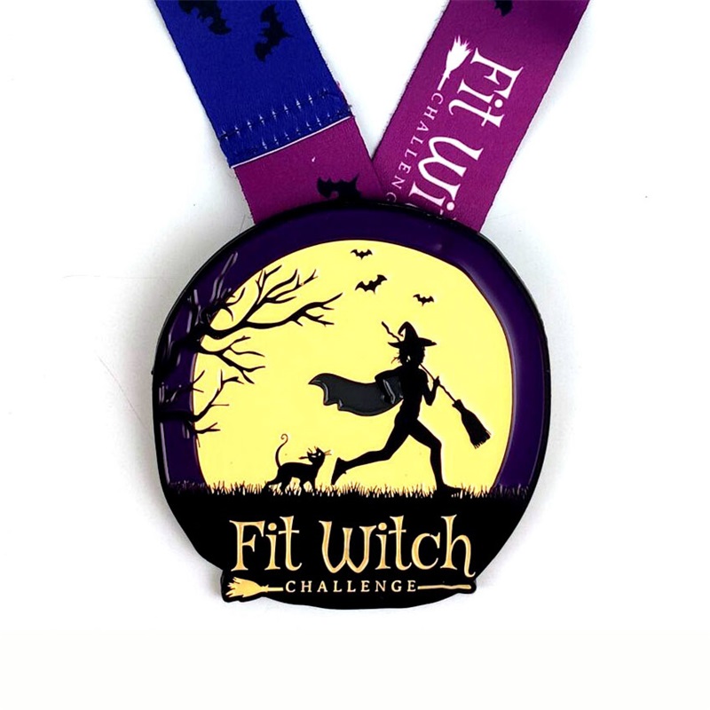 Medalhas 3D de metal personalizadas para eventos esportivos com fita pendente de fita luminosa Medal Medals Halloween Shine in the Dark Medal